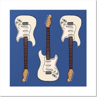 Triple Olympic White Stratocaster Posters and Art